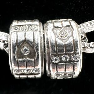 Brighton Vintage Cosmic Hearts Crystal Rows Set of (2) Spacers